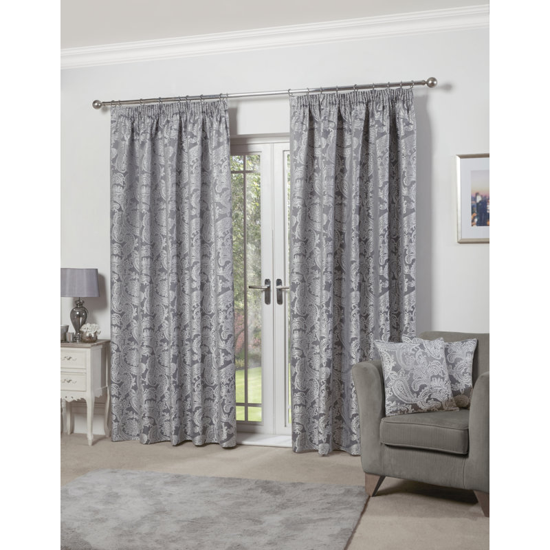 Duchess Semi Sheer Sliding Panel Pair, Silver, Width 116 x Drop 183cm