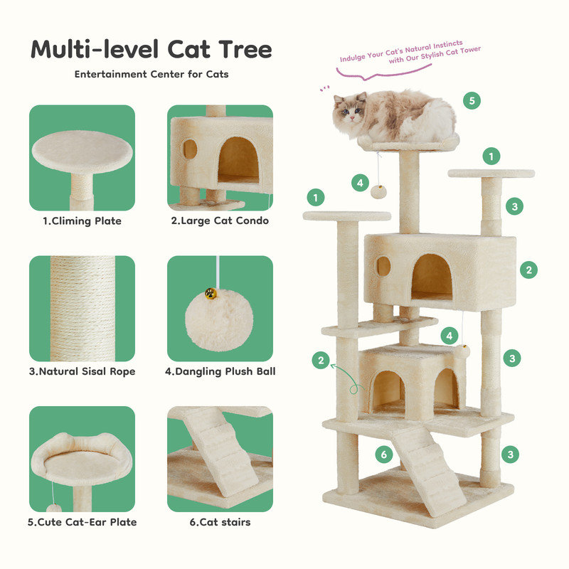 Arbre à chat Reinaldo, Beige