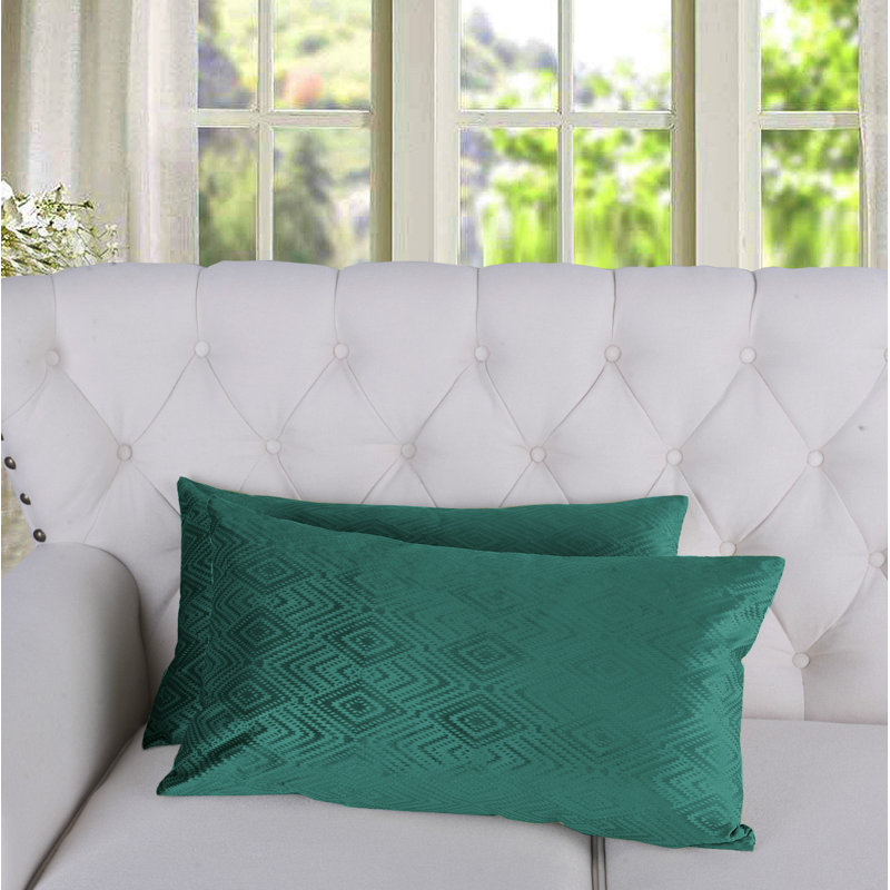 Housse de coussin rectangulaire en velours Ikat, Saphir
