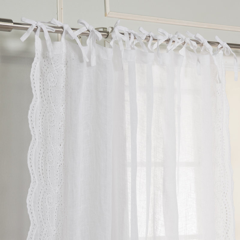 Natasha Sheer Curtain, 52" W x 96" L, White