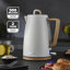 GEEPAS NordiQ 1.7L Electric Kettle | 3000W Rapid Boil Stainless Steel Jug Kettle Matte Finish with Wood Accents | Auto Shut Off Boil Dry Protection Detachable Filter | 2 Year Warranty-120613816