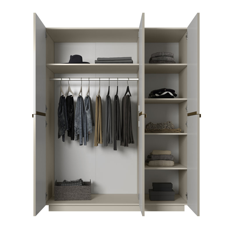 NICOLE SZAFA 150 3D Wardrobe, Cream/Black