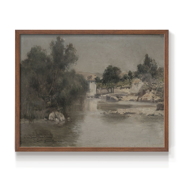 Paysages rétro-CDXCV - reproduction encadrée, Noyer, H 16 po x l 20 po