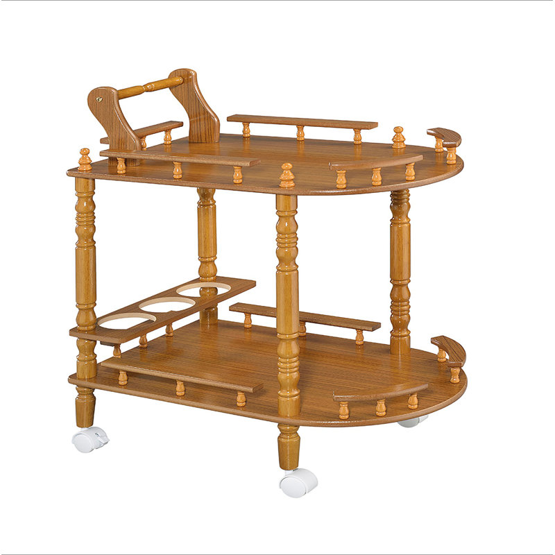 Grande table à vin 29 po en bois à 2 niveaux avec finition 29 po