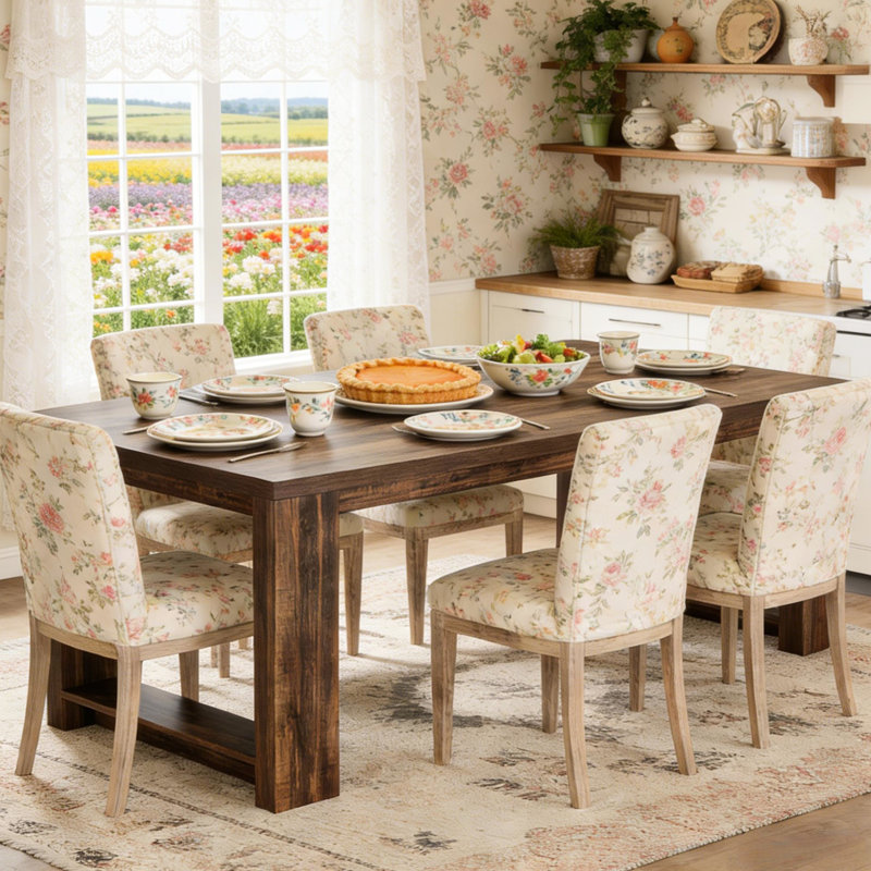 Table élégante en bois aux tons chauds, idéale pour les réunions de famille et les présentations professionnelles ; table de conférence transformable en table à manger, structure brun foncé