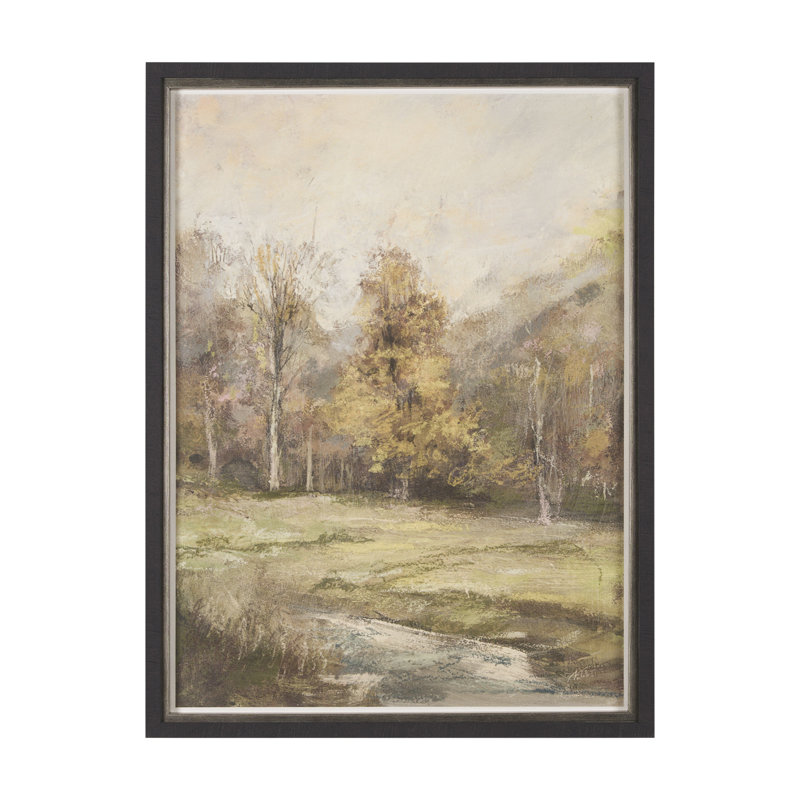 Toile encadrée texturée embellie à la main, H 41,5 po x l 31,5 po x P 1,6 po, Paysage à l'ancienne I