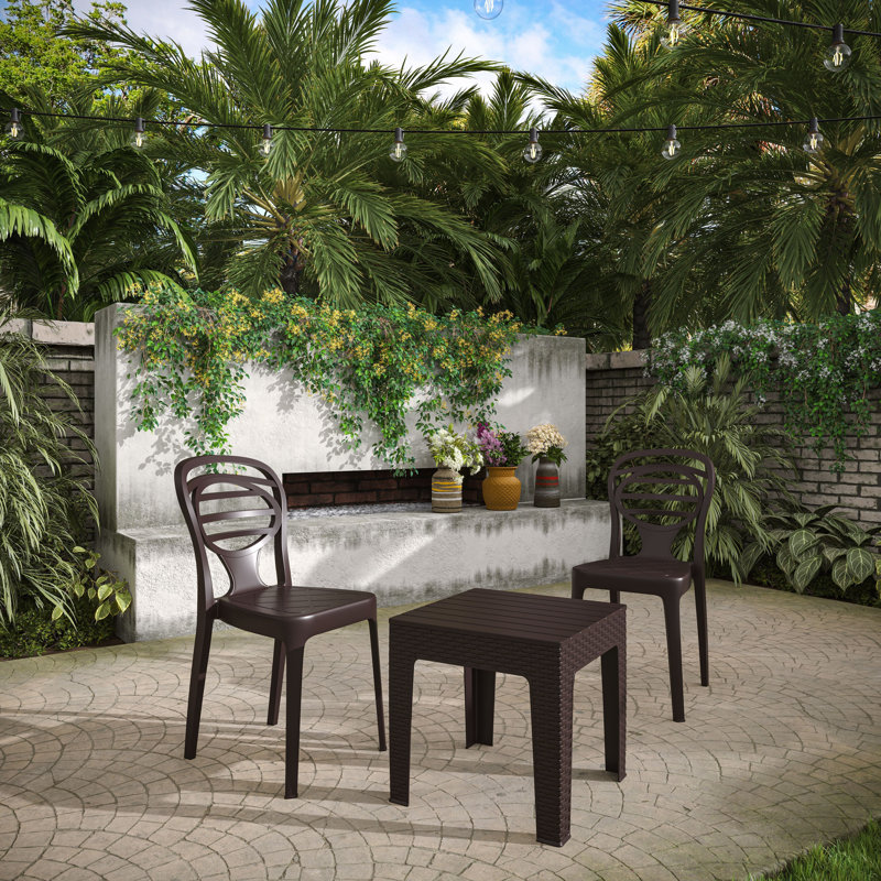Houbler 2 - Person Patio Conversation Set, Brown