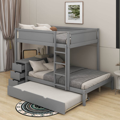Full Over Full Bunk Bed With Trundle And Desk