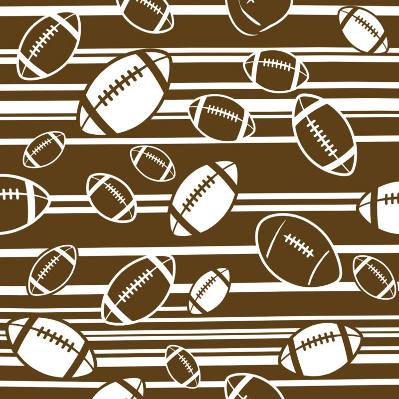 Couvertures rayées de football, L 50 po x H 60 po, Brun foncé, blanc