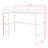 Rubber Wood Loft Bed Frame With Built-In Desk,Safety Guardrail And Ladder-1424732163