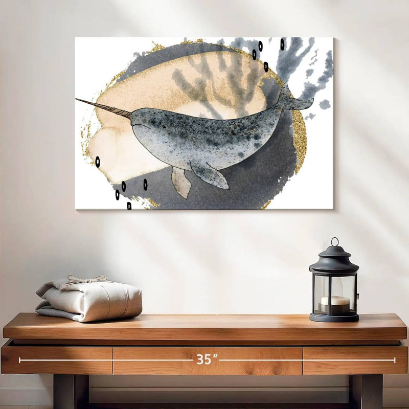 Brampt Boho Style Narwhal, 16" H x 24" W