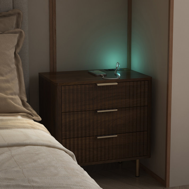 Nightstand with Charging Station, Walnut