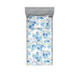 Bleu azur, écume de mer pâle / floral