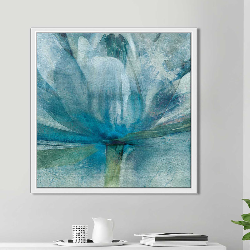 «Blue Awakening», reproduction, H 39,5 po x l 63,5 po x P 2 po, Cadre flottant blanc