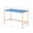 Rectangular Writing Desk With USB Port, Navy Blue And Gold-346842204