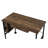 Writing Table With Weathered Oak Design & Black, 1 Drawer And 3 Shelf Rectangular Desk Black Color Mix, Tier