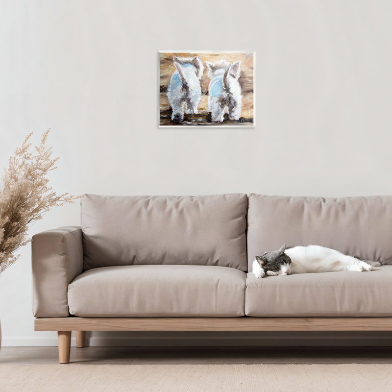 Plaque murale «Farewell White Puppies» par Mary Sparrow