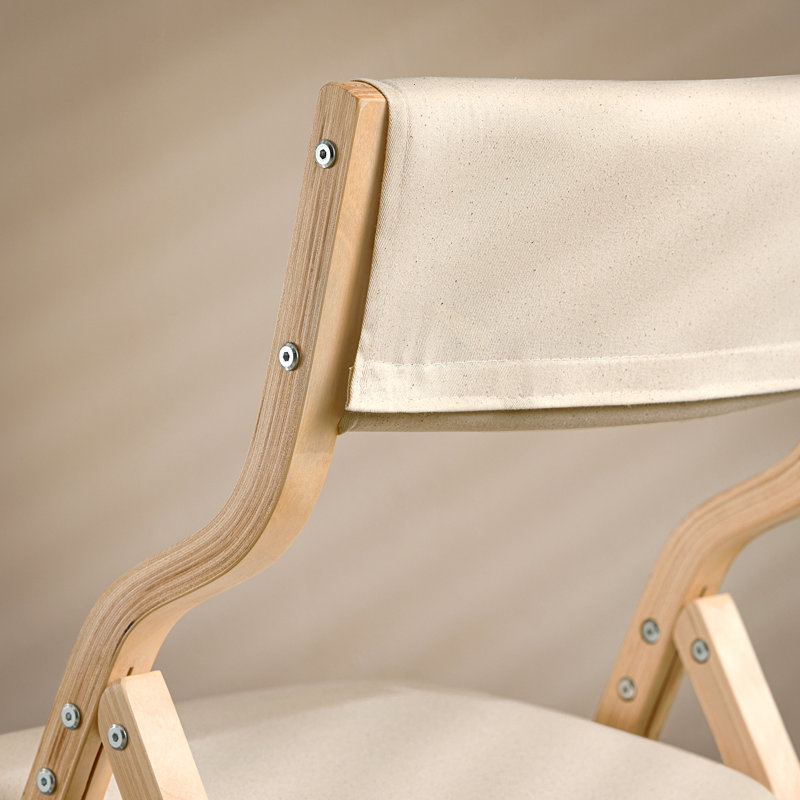 Carreiro Fabric Padded Banquet Folding Chair Folding Chair, Beige