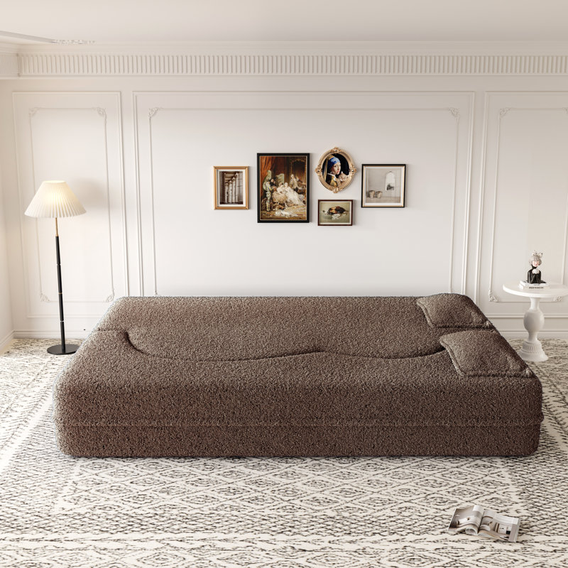 Canapé-lit Boneless Evren, H 30 po x l 78 po x P 45 po, Brun ourson