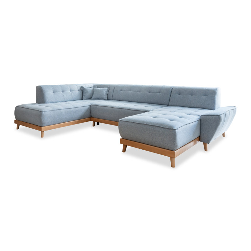 Dazzling Daisy Corner Sofa Bed, Light Blue, Left Hand Facing