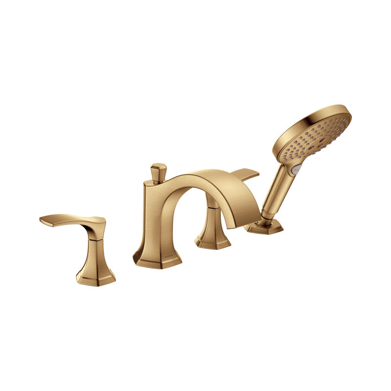 Garniture de baignoire romaine à 4 trous avec douche à main 1,75 GPM Hansgrohe Locarno