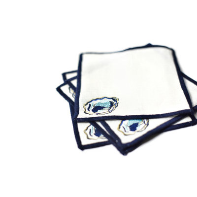 Oyster Cocktail Napkins Set Of 4