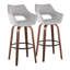 Tabouret de bar et de comptoir en tissu Sarah avec pieds en bois cintré et repose-pieds rond Sarah-100169897-105493368