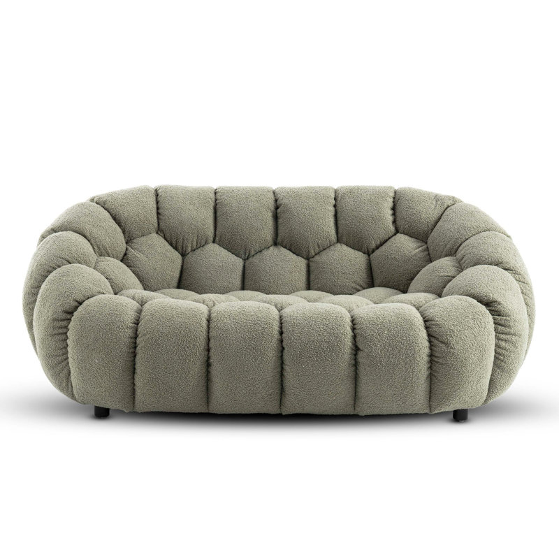 Low-Profile Boucle Brosen Sofa, Sage Green, 2