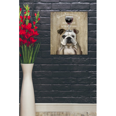 «Dog Au Vin, English Bulldog», impression sur toile tendue