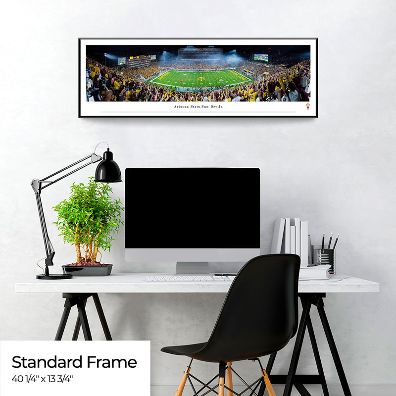 Impression panoramique Arizona State Football, H 13,75 po x l 40,25 po x P 1,125 po, Cadre noir