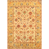 Mahal Wool Oriental Area Rug in Yellow