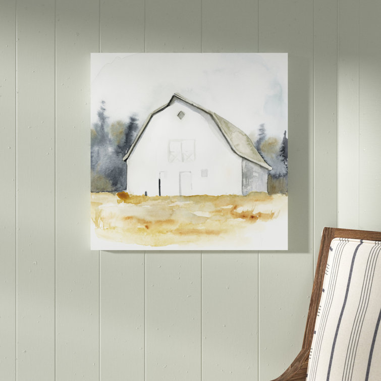White Barn Watercolor III by Victoria Barnes - Painting