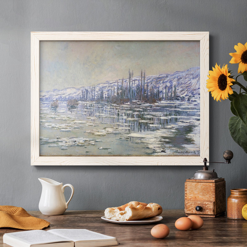 Ice Floes On Seine, 1880, reproduction d'art sur toile, Blanc, H 18 po x l 26 po x P 1,5 po