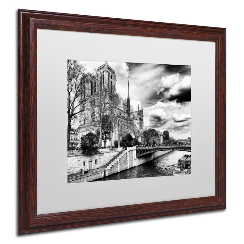 Notre Dame, cathédrale de Paris II, reproduction de photo encadrée, H 13,75 po x l 16,75 po x P 0,5 po, Blanc mat