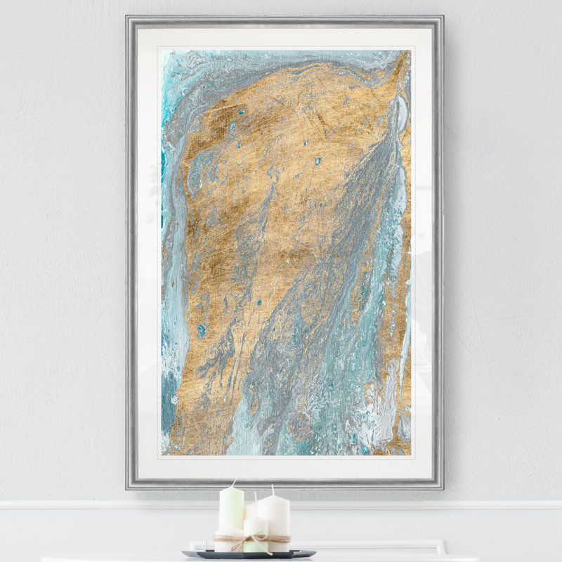 " Fjord II ", 22.5" H x 30.5" W x 1.5" D, Silver Framed