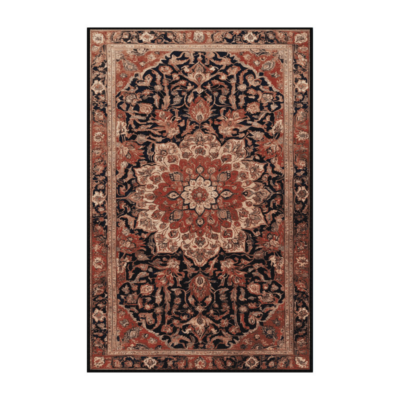 Tapis brun lavable à la machine, Rectangle 7 pi x 9 pi