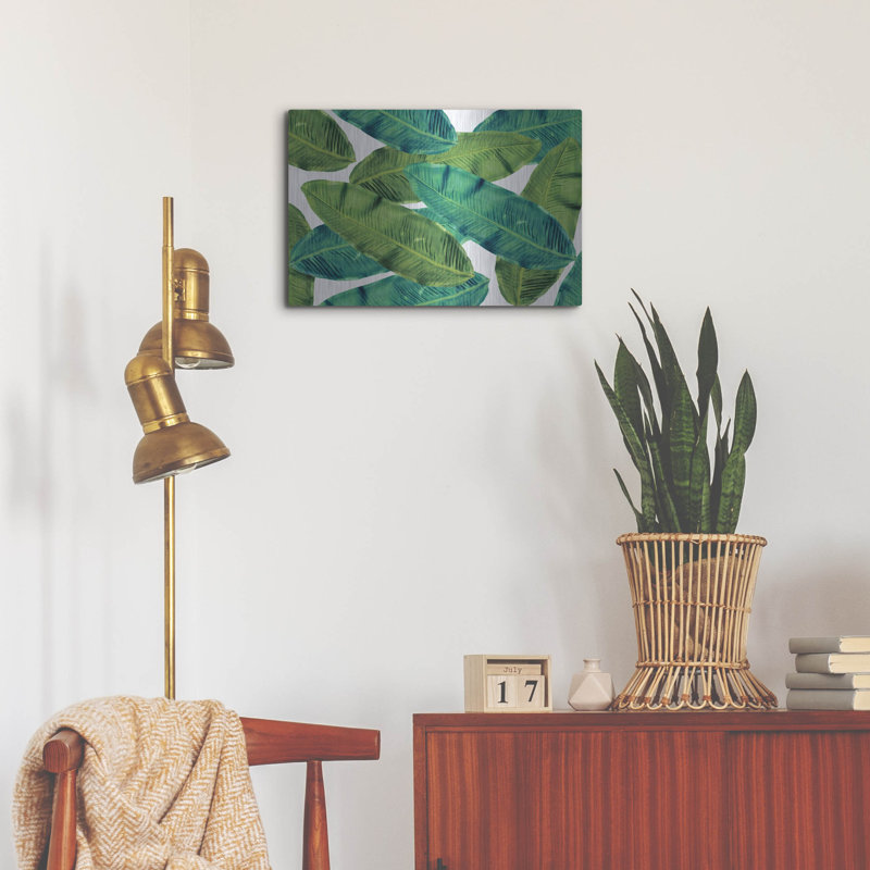 Bay Isle Home™ 'Tropical Leaves 10' by Mark Ashkenazi Metal Wall Art, 16" H x 24" W