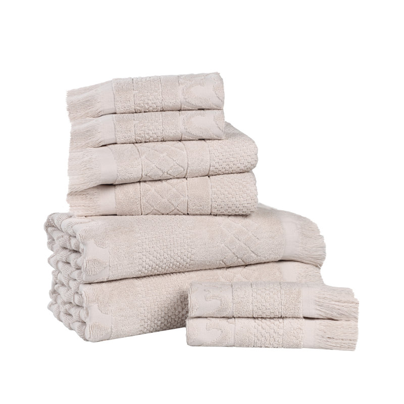 Serviette de bain Rolla, Ensemble de 8 serviettes 8 pièces, Argent