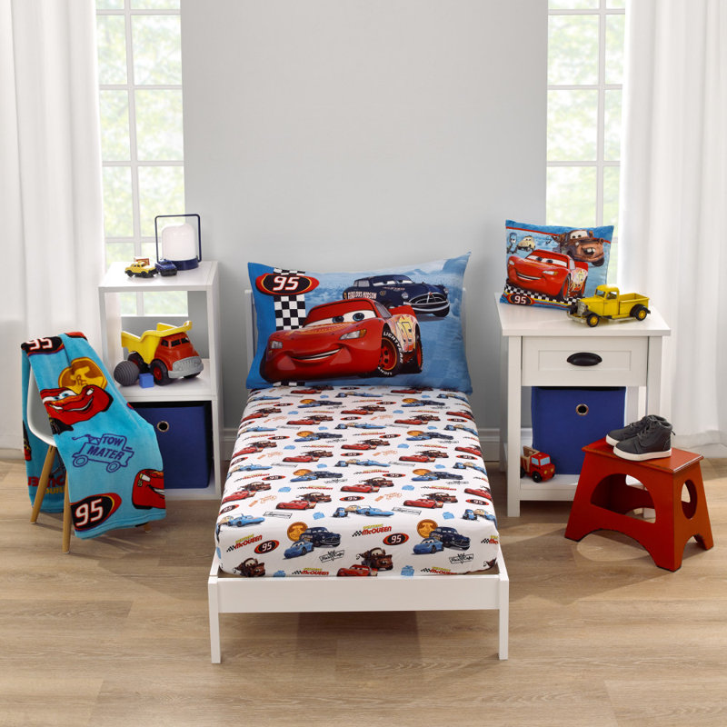 Ensemble de draps pour tout-petits 2 pièces NoJo Disney Cars Radiator Springs Lightning McQueen