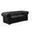 72.5" Genuine Cowhide Leather Chesterfield Loveseat – Button Tufted, Curved Scroll Arms, European Buckle Details-99317390