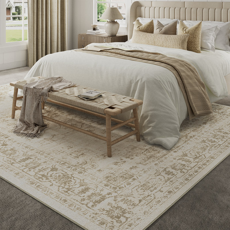 Elaine Machine Washable Oriental Area Rug With Non-Slip Backing, Rectangle 5' x 7' 