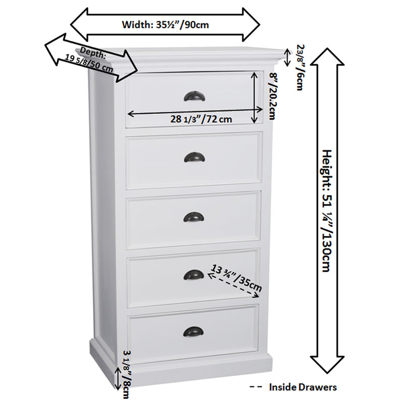 Commode 5 tiroirs Angellique