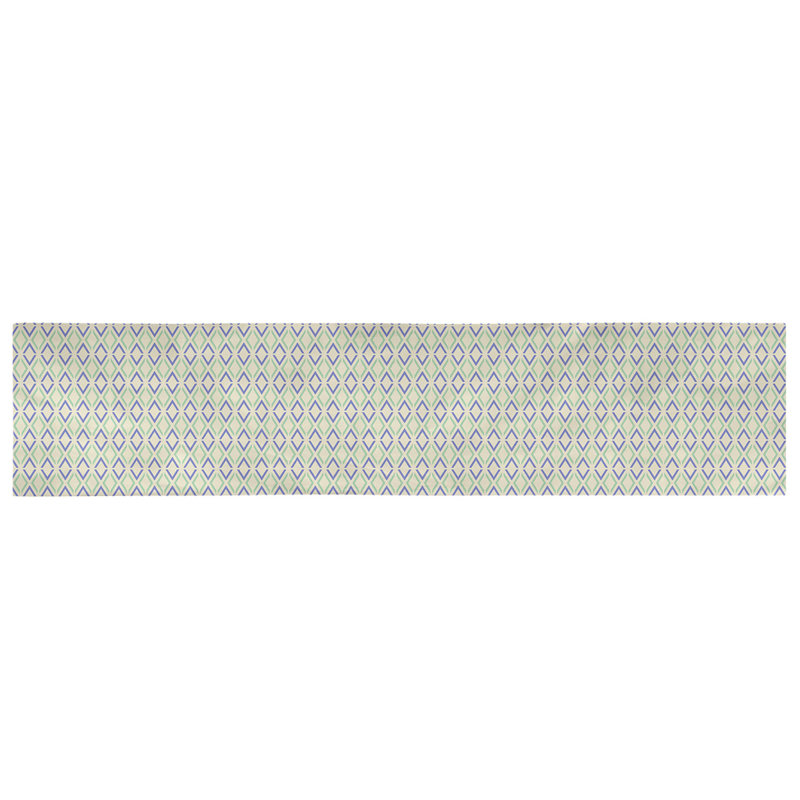 Chemin de table arrow diamants Avicia, 91,5 po x 17,5 po, Poly, Vert / Bleu