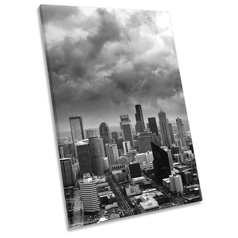Seattle City Skyline Washington 1 Piece Wrapped Canvas Wall Art, 137.2cm H x 91.4cm W x 4cm D