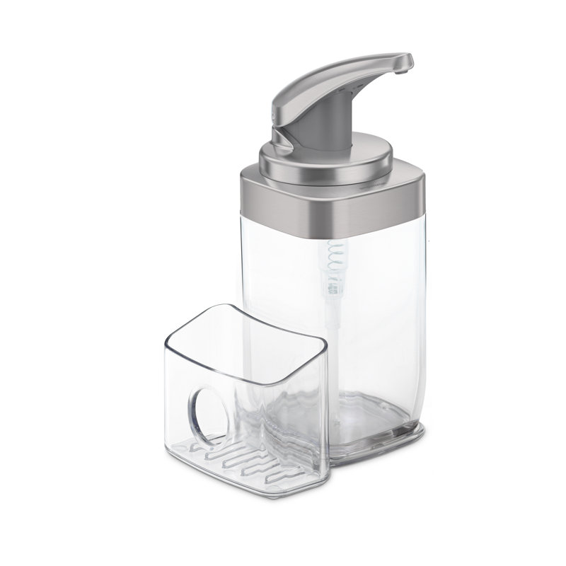 Simplehuman 650ml Square Push Pump Soap Dispenser With Caddy, Brushed Nickel