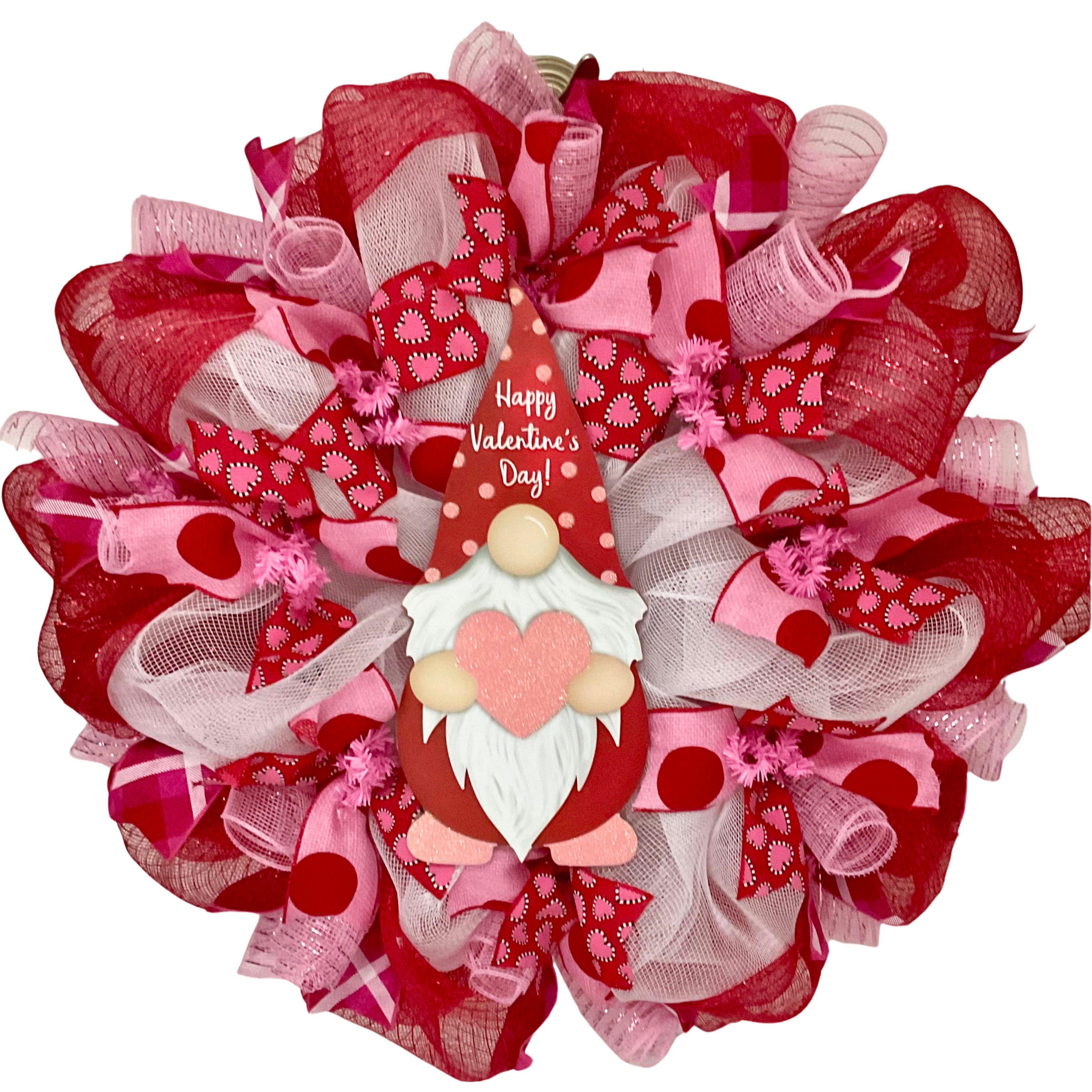 Valentines Day Wreath with Glittering Red Heart