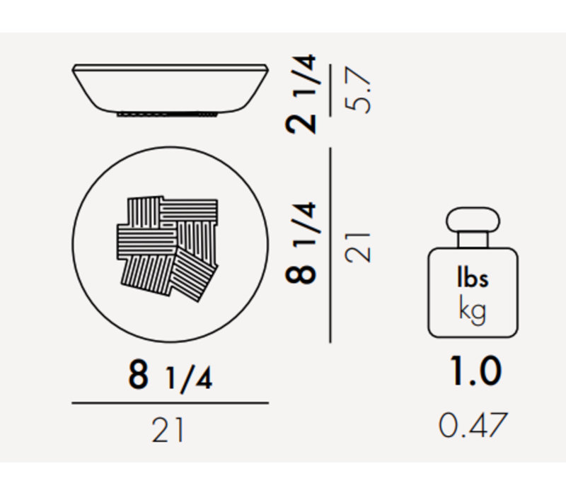 Assiette à soupe Trama, Gris clair