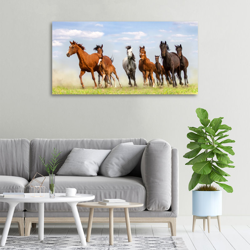 Horses In A Gallop - No Frame Print on Canvas