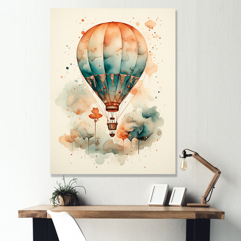 Charme classique en montgolfière III, Toile tendue, H 32 po x l 24 po x P 1 po