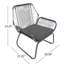 Assise club contemporaine avec structure en métal robuste et coussins d'eau - Élégante chaise longue - Revêtement de fabrication stable